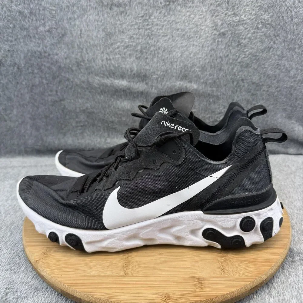 Nike React Element 55 Shoes Mens Size 11.5 Black Running Sneakers BQ6166-003